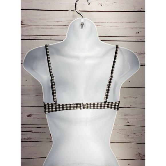 Xhilaration Black Gingham Bikini Top Swimsuit XS - Picture 2 of 6